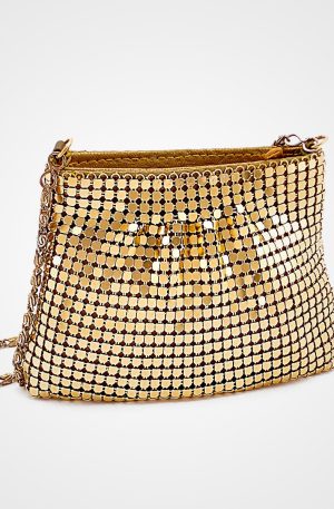Bright Gold Purse With Chain